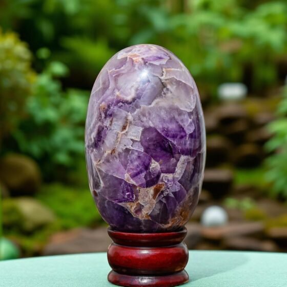 Natural Amethyst Lingam 135MM - Healing Crystal | Calming Energy Stone 1