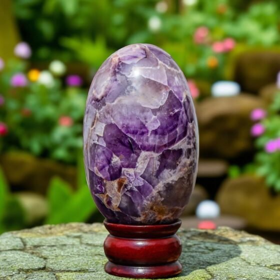 Natural Amethyst Lingam 135MM - Healing Crystal | Calming Energy Stone 2