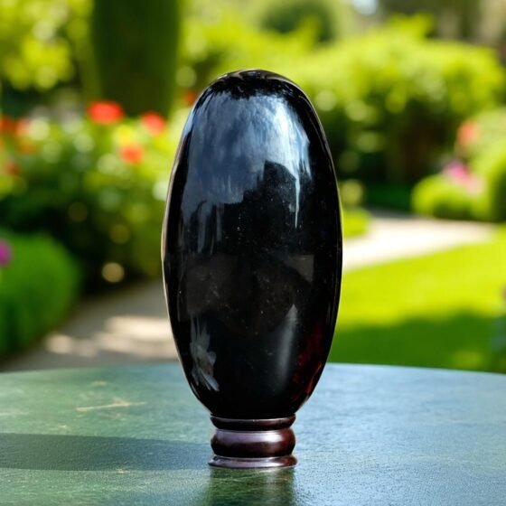 230MM Black Obsidian Lingam - Powerful Healing Crystal Meditation & Shadow Work 2