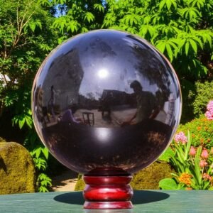 HUGE 160mm Natural Black Tourmaline Sphere - Grounding & Aura Protection Crystal 1