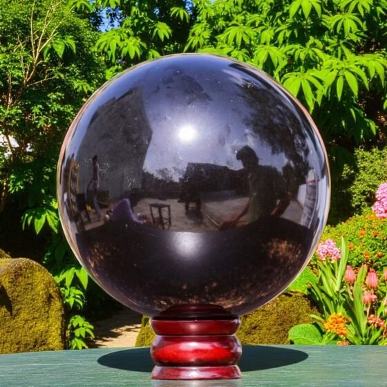 HUGE 160mm Natural Black Tourmaline Sphere - Grounding & Aura Protection Crystal 1
