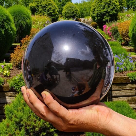 HUGE 160mm Natural Black Tourmaline Sphere - Grounding & Aura Protection Crystal 2