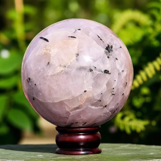 Natural Tourmalated Quartz Sphere 135MM - Healing Aura Protection Crystal 1