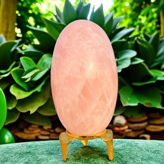 Large 150mm Rare Pink Rose Quartz Star Lingam Crystal Metaphysical Energy Gift 2