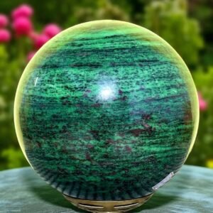 Large Pink African Ruby In Zoisite Crystal Sphere Handmade Crystal Home Decor 1