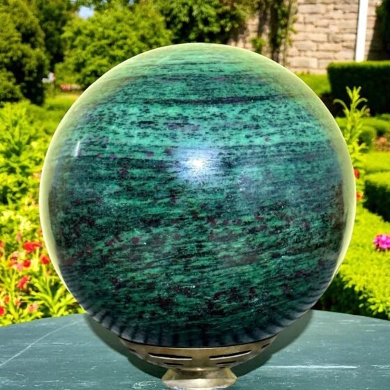 Large Pink African Ruby In Zoisite Crystal Sphere Handmade Crystal Home Decor 2
