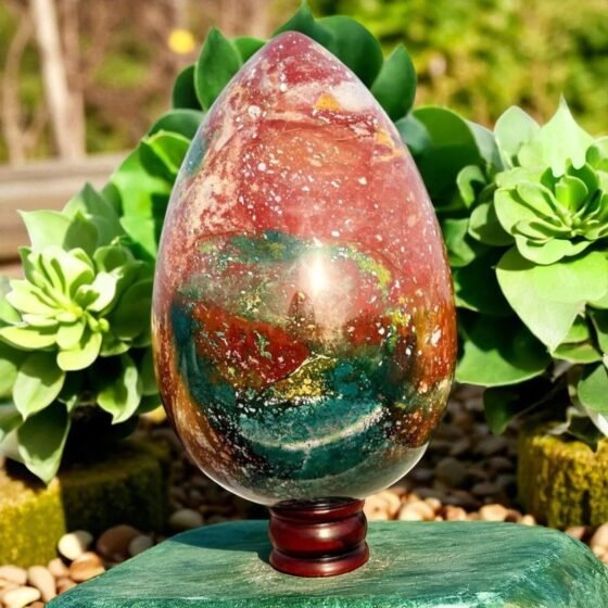 Very Large Blood Stone Crystal Egg Handmade Crystal Home Office Decoratoive Egg 1
