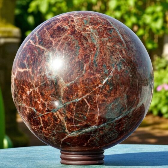 Very Large 325mm Red Garnet Crystal Sphere Handmade Crystal Home Office Decor 1