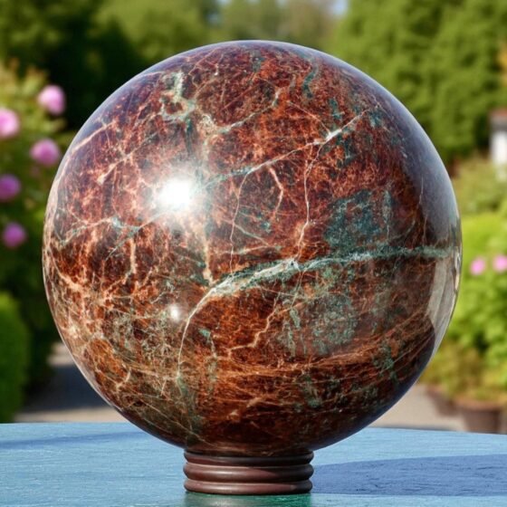 Very Large 325mm Red Garnet Crystal Sphere Handmade Crystal Home Office Decor 2