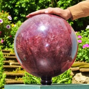 Very Large Strawberry Quartz Crystal Sphere Handmade Crystal Home Office Decor 2