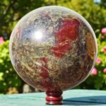 Very Large Red Dragon Blood Stone Crystal Sphere Handmad Crystal Home Decor Ball 2