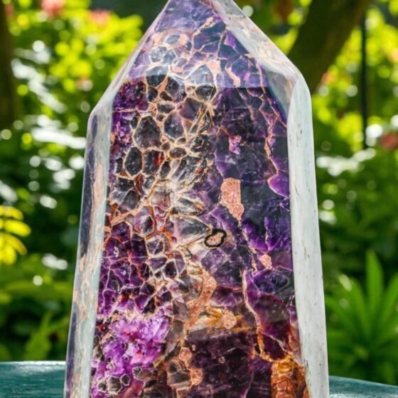 Very Large Red Auralite Crystal Tower Handmade Crystal Home Office Decor Point 2