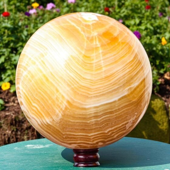 Very Large Mexican Calcite Crystal Sphere Handmade Crystal Home Office DecorBall 1