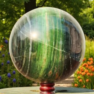 Very Large 260MM Green Vivianite Crystal Sphere Handmade Crystal Home Decor Ball 2