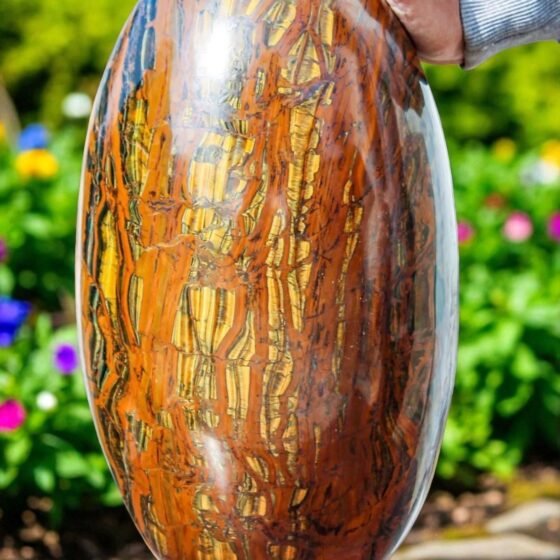 Very Large 345MM Golden Tiger Eye Crystal Lingam Handmade Crystal Home Decor 2