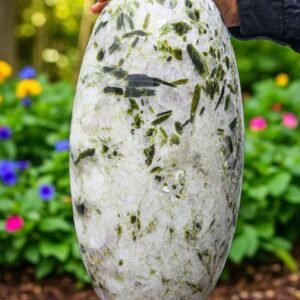 Very Large Olivine Peridot Moldavite Crystal Lingam Handmade Crystal Home Decor 2