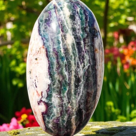 360mm Green & Blue Fluorite Lingam Booster Energy Heart Chakra Metaphysical 2