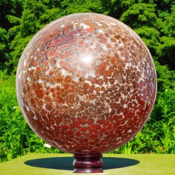 255mm King Red Cobra Jasper Sphere Self-Confidence Meditation Stone Healing Gift 1