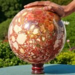 240mm Pink Cobra Jasper Sphere | Meditation Stone Relief for Spiritual Practice 1