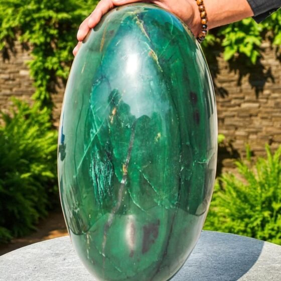 360mm Green Vivianite Lingam | Spirit Metaphysical Home Decor Unique Gift 2