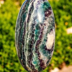 Large 320mm Green & Blue Fluorite Lingam - Heart Chakra Metaphysical Home Decor 2