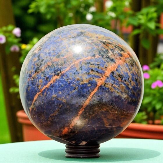 Very Large Blue Sodalite Crystal Sphere Spiritual Healing Stone For Home Decor 1