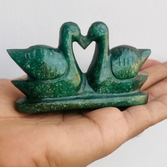 Natural Green Jade Duck Pair Green Jade Male & Female Duck Pair Love Ducks Gift 1