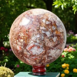 220mm Red Picasso Jasper Sphere Meditation & Spiritual Healing Crystal Ball Gift 1