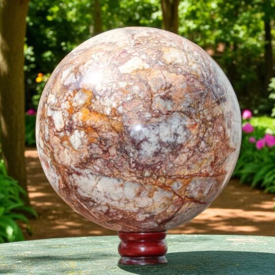 220mm Red Picasso Jasper Sphere Meditation & Spiritual Healing Crystal Ball Gift 2
