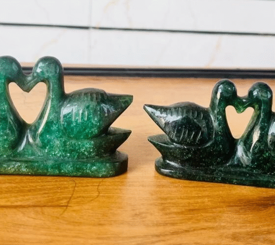 Natural Green Jade Duck Pair Green Jade Male & Female Duck Pair Love Ducks Gift 2