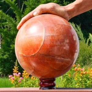 Large 200MM Orange Aventurine Crystal Sphere Handmade Crystal Home Office Decor 1