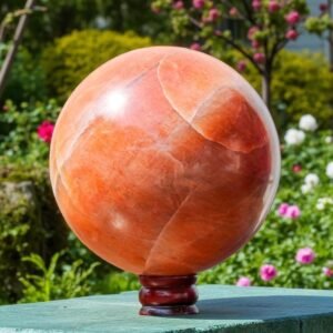 Large 200MM Orange Aventurine Crystal Sphere Handmade Crystal Home Office Decor 2