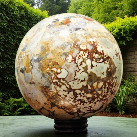 Large 200MM Yellow Cobra Jasper Crystal Sphere Handmade Crystal Home Decor Gift 1