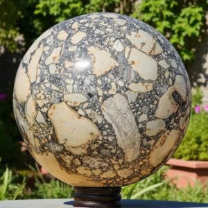 Large Yellow Maligano Jasper Crystal Sphere Handmade Crystal Home Office Decor 1