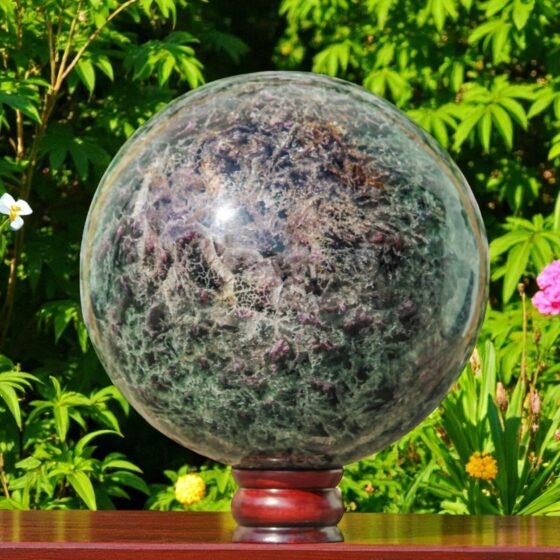 Large 185MM Green & Blue Fluorite Crystal Sphere Handmade Crystal Home DecorBall 1