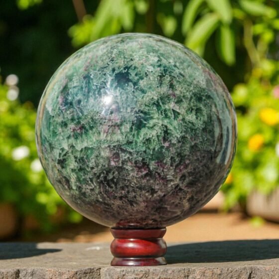 Large 185MM Green & Blue Fluorite Crystal Sphere Handmade Crystal Home DecorBall 2
