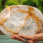 245MM Orange Fire Quartz Oval Bowl - Metaphysical Healing Stone Altar Decor Gift 2