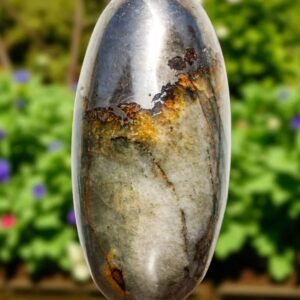 305mm Golden Pyrite Golden Quartz Lingam Spiritual Energy Boosting Crystal Decor 2