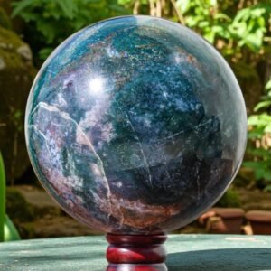 HUGE 190mm Green Ocean Jasper Sphere - Metaphysical Spiritual Home Decor Gift 1