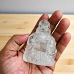 Handmade Clear Quartz Crystal Laughing Buddha Figurine - Large Home Decor Gift 2