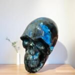 Handmade Large Labradorite Crystal Skull - Flashy Crystal Home Office Decor Gift 2