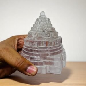 Large Himalayan Clear Quartz Shree Yantra Handmade Home Office Pooja Decor 1