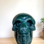 Handmade Large Green Jade Crystal Skull - Natural Crystal Home Office Decor Gift 2