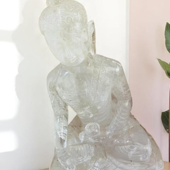 Large Clear Quartz idol Crystal Statue Bllord Buddha Handmade Crystal Home Decor 2