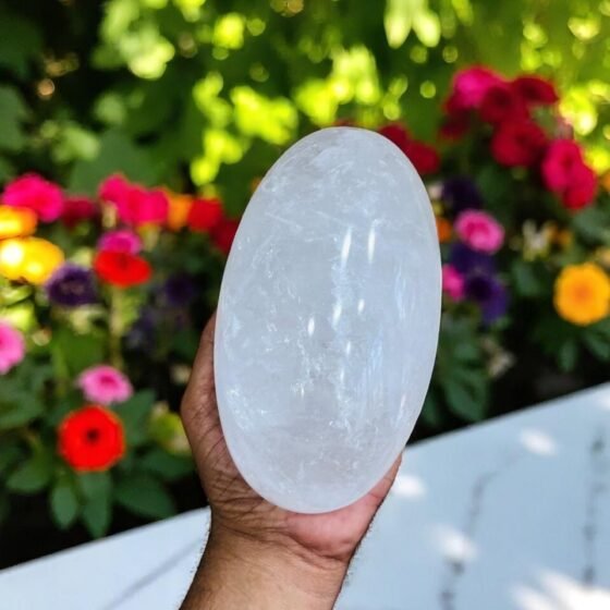 Handmade 150MM Clear Quartz Lingam - Natural Crystal Shiva Lingam Home Office 2