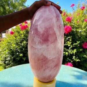 Very Large Massive Rose Quartz Crystal Lingam Handmade Crystal Unique Home Decor 2