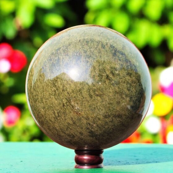 Giant 10" Vesuvianite Idocrase Stone Sphere - Aura Cleansing Yoga & Mindfulness 1