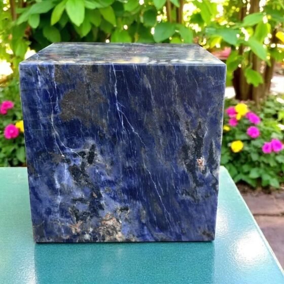 Sodalite Square Crystal Cube - Healing Stone Decor - Love Energy Ornament 1
