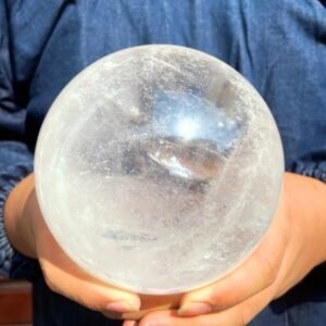 Large 130MM Clear Quartz Sphere - Handmade Crystal Ball for Home & Office Decor 1