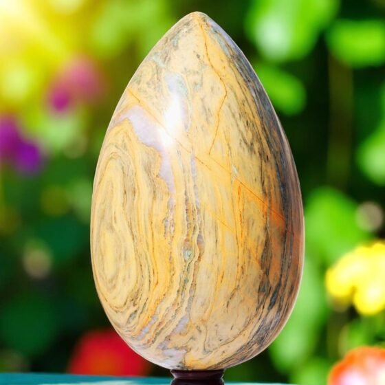 Giant 370MM Yellow Brecciated Jasper - Meditation Egg, Chakra Balance & Energy 2